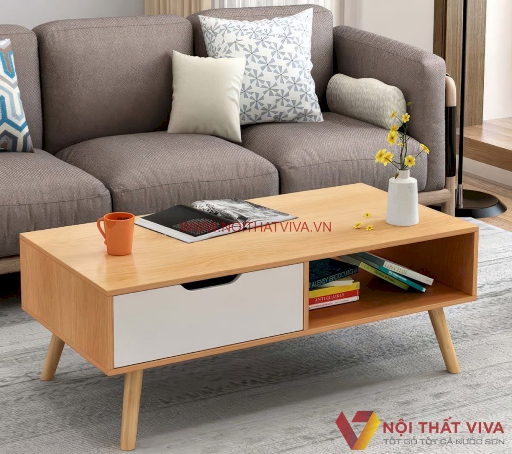 Bàn Trà Phòng Khách Gỗ MDF Đặt Sofa Nhỏ Gọn Hiện Đại Giá Rẻ