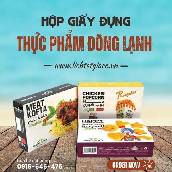 Hộp giấy đựng thực phẩm đông lạnh