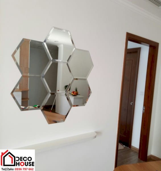 Gương trang trí decor hình lục giác