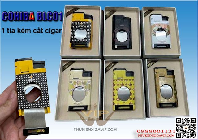 Bật lửa khò Cohiba 1 tia kèm đục BLC02