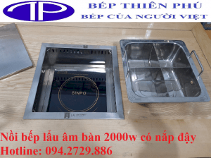 Nồi bếp lẩu âm bàn 2000w có nắp đậy