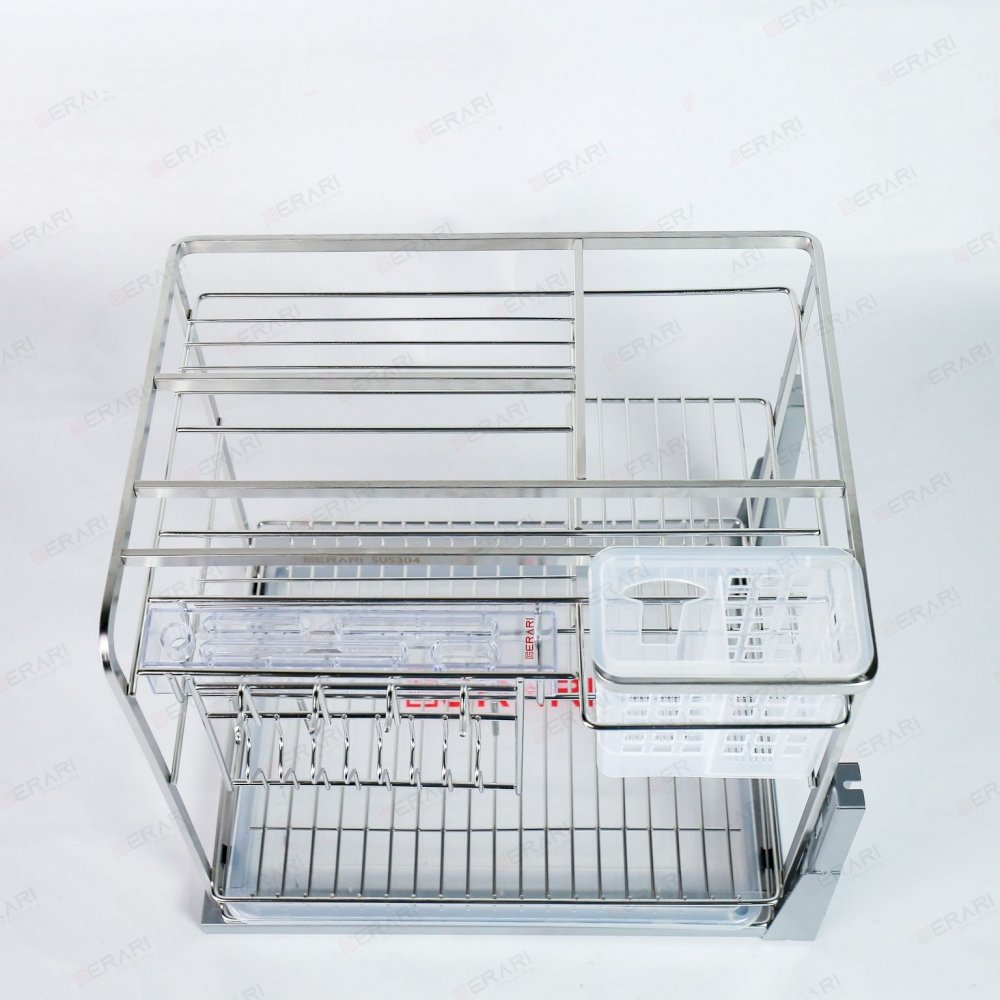 Kệ Để Dao Thớt Gia Vị Nan Dẹt Inox 304 Ray Trượt Giảm Chấn Thiết Kế Thông Minh