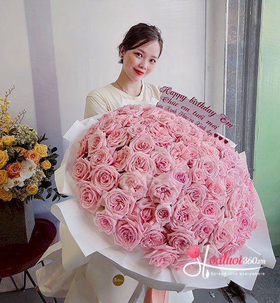 Hoa bó tròn tặng bạn gái lãng mạn
