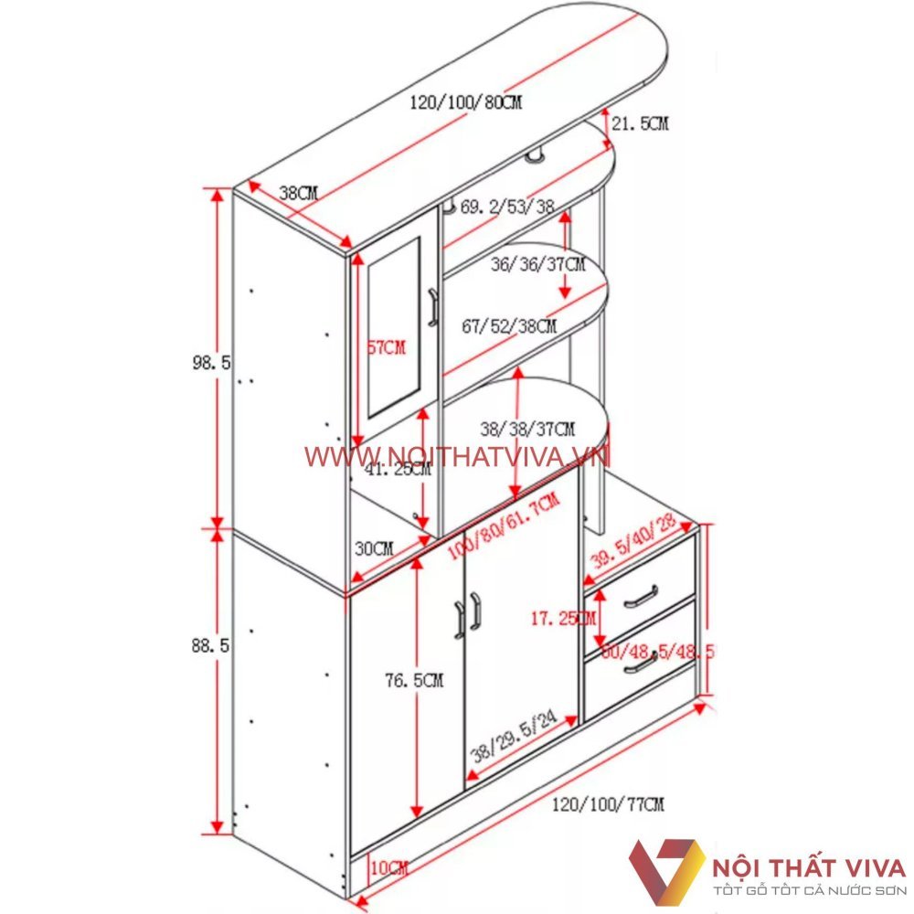 Mẫu Tủ Rượu Làm Vách Ngăn Gỗ Công Nghiệp MDF Sơn Trắng Hiện Đại