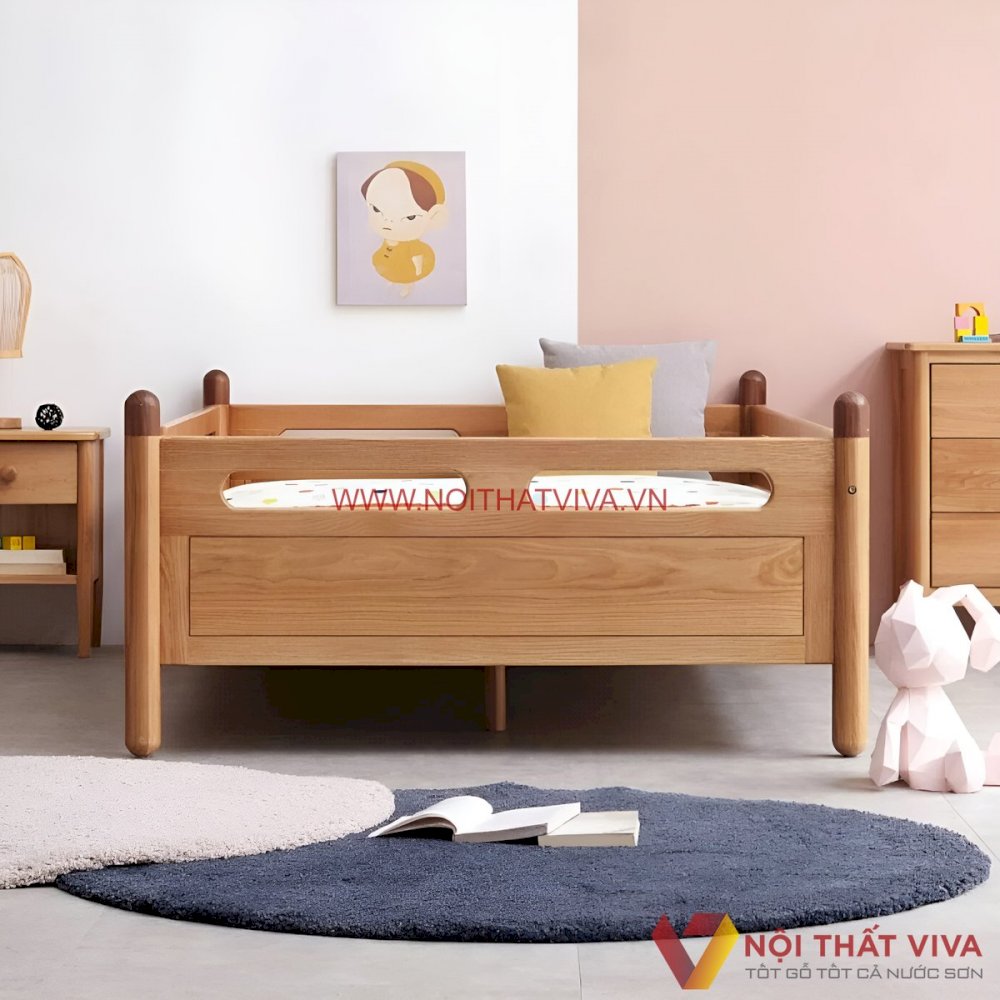 Giường Mini Cho Bé Bằng Gỗ Tự Nhiên Đẹp Hiện Đại