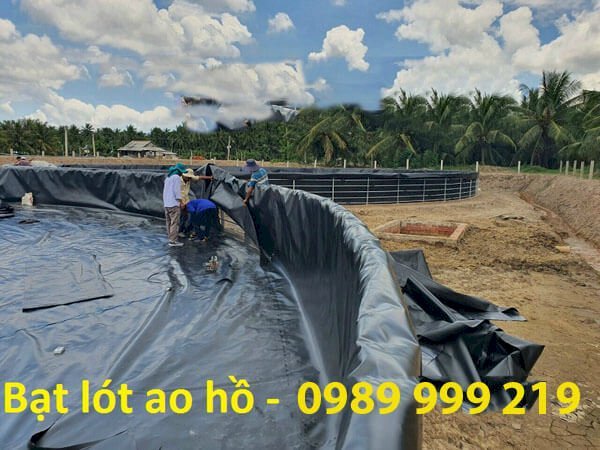 lắp đạt hồ cá nổi lót bạt hdpe