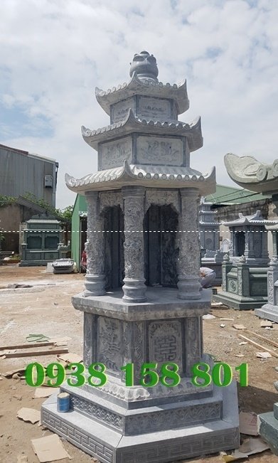 mẫu mộ tháp đá 1 tầng 3 mái đẹp bán Đồng Tháp