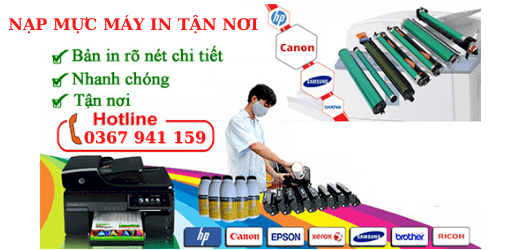 Nạp mực máy in canon tận nhà