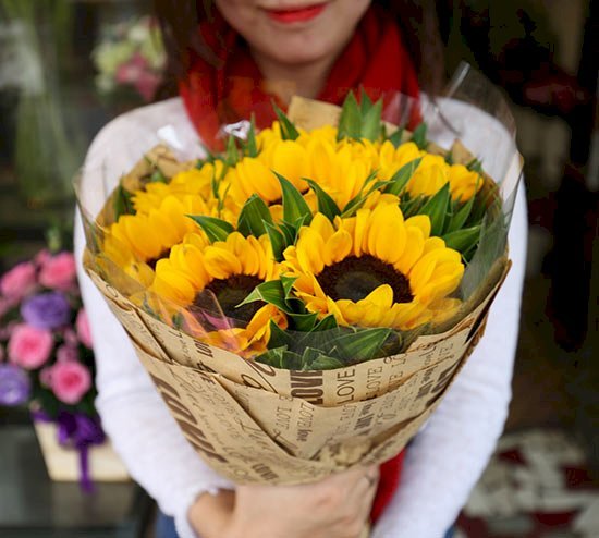 Bó hoa hướng dương rực rỡ nhất tại shop hoa tươi 360