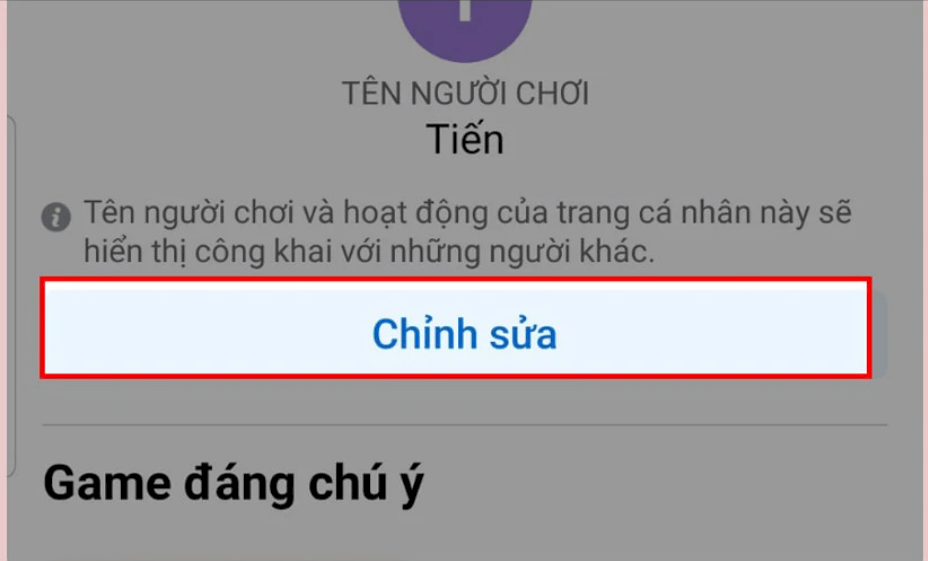 Chỉnh sửa tên người chơi trên Facebook Gaming
