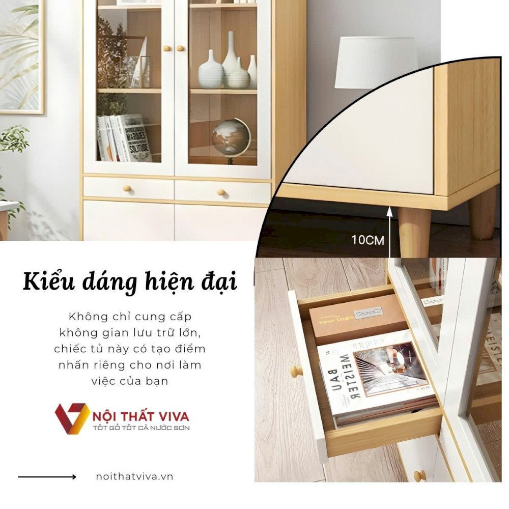 Mẫu Tủ Tài Liệu Đẹp Gỗ MDF Lõi Xanh Chống Ẩm Cao Cấp Thiết Kế Hiện Đại