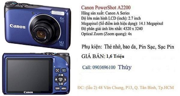 Bán Máy Ảnh Canon A2200 Is Tại Hồ Chí Minh