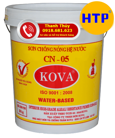 Sơn Chống Nóng Kova CN05 - sản phẩm chất lượng hàng đầu, giúp giảm nhiệt cho ngôi nhà của bạn và tiết kiệm chi phí điều hòa. Xem ngay hình ảnh để cảm nhận sức mạnh của sơn chống nóng Kova.