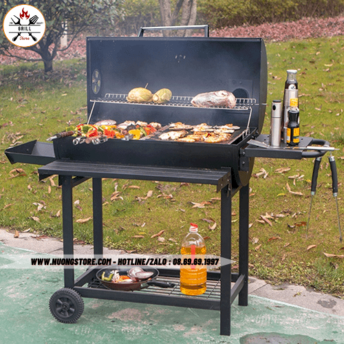 Bếp nướng BBQ tiệc sân vườn có motor xoay thực phẩm Dimeshy 050