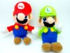 Super Mario Brothers Plush Mario Luigi Finger Puppets with Free Mario Patch_small 1