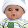 Adora Playtime Baby Doll 13-Inch Baby Boy Light Brown Skintone Brown Eyes Blue Green And White Romper With Matching Hat - Ảnh 2