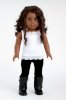 Uptown Girl - 4 piece outfit includes red ruffled jacket, white tank top, black leggings and boots - American Girl Doll Clothes_small 1