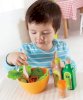 Hape E3116 Garden Salad and E3125 Pasta Wooden Play Food Sets with Coloring Book_small 0
