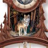 Terry Doughty Sentinels Of The Forest Wolf Art Chalet-Style Wooden Cuckoo Clock by The Bradford Exchange_small 3