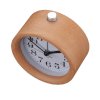 Glomarts Creative Small Round Classic Wood Silent Desk Travel Alarm Clock With Nightlight_small 0