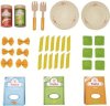 Hape E3116 Garden Salad and E3125 Pasta Wooden Play Food Sets with Coloring Book_small 3