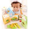 Hape E3116 Garden Salad and E3125 Pasta Wooden Play Food Sets with Coloring Book_small 2