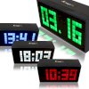 Hossen Digital Large Big Jumbo LED Snooze Wall Desk Alarm Day of Week Calendar Clock, 4 Colors to Choose!! (Blue)_small 3