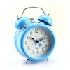 Generic 3" Flower Metal Fresh Double Ring Bell Desk Alarm Clock (Blue)_small 3