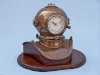 Antique Brass Divers Helmet Clock on Wood Base 12" - Divers Helmet_small 4