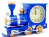 Blue Steam Engine Train Design Alarm Cock Quartz Desk Table Gift MY-2695_small 1