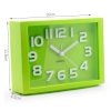 JCC Decorative Colorful Rectangle Quartz Analog Silent non ticking sweep second hands Bedside Desk alarm clock (Green)_small 3