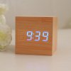 Southern Seas Alarm Clock Wood Colour 6x6cm Home Office Desktop Bedside Blue Digital LED_small 0