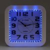 JCC Music Alarm Sound Silent LED Night Light Quartz Analog Non Ticking Sweep Second Hand Bedside Alarm Clock (White)_small 1