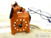 Horse Genuiine Leather Table/Desk Clock Vanca Handmade in Japan_small 0