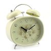 Oval Double Bell Desk Alarm Clock with Backlight Cream_small 0