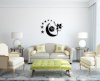 Diy Fashion Mirror Fairy Moon Wall Stickers Decal Home Decoration Mirror Wall Watch Living Room Wall Clock Home Decor_small 0