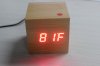 A-szcxtop(TM) New Mini Cube Desk USB/AAA Wooden Alarm Digital Clock Red LED_small 1
