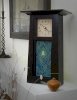 Tall Craftsman Mantel/Shelf Clock With Peacock Feather Tile, Oak Wood with Slate Finish, 15"_small 3