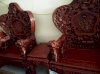Bộ bàn ghế rồng đỉnh gỗ hương đỏ - Ảnh 2