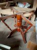 Bộ bàn ghế ăn tròn xoay kính gỗ trẹo - Ảnh 4