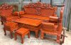 Bộ bàn ghế phòng khách kiểu hoàng gia gỗ hương đá - Ảnh 11
