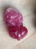 Mặt tỳ hưu đá ruby hồng 2,1 x 1,5 cm