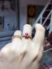 Mặt nhẫn đá ruby đỏ hồng 8,67g. Đá phong thủy