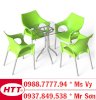 Bàn ghế nhựa cafe Hoàng Trung Tín nhựa đúc chân inox ống 27 - BGNHTT27 - Ảnh 3