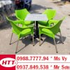 Ghế nhựa cafe Hoàng Trung Tín màu xanh lá - Ảnh 2