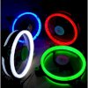 Combo 8 fan case 12cm Coolmoon aura dual ring led green