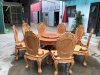 Bộ bàn ghế ăn bàn tròn gỗ gõ đỏ - Đồ gỗ Đỗ Mạnh - Ảnh 3