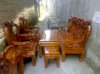Bộ bàn ghế phòng khách trạm đào ​gỗ xà cừ tay 10 Đồ gỗ Đỗ Mạnh DM11 - Ảnh 6