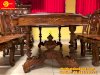 Bộ bàn ăn bàn ovan lượn, 8 ghế chạm đào, tựa lục bình gỗ cẩm lai VN siêu vip – BBA159B - Ảnh 7