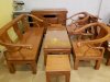 Bộ bàn ghế móc thúc mặt liền gỗ gõ đỏ – BBGHV02 - Ảnh 4